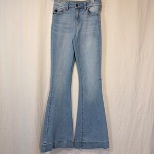 Kancan Jeans Flare High Rise Light Wash Denim Blue Size 25